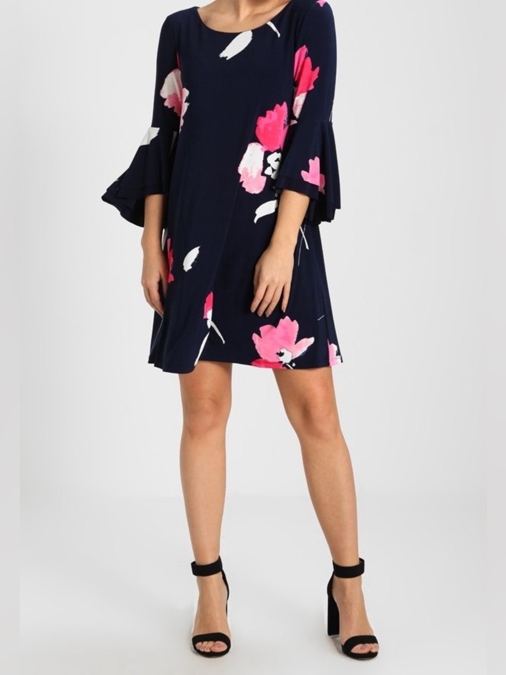 Lauren Ralph Lauren Navy Mini Dress with Pink & White Floral Print